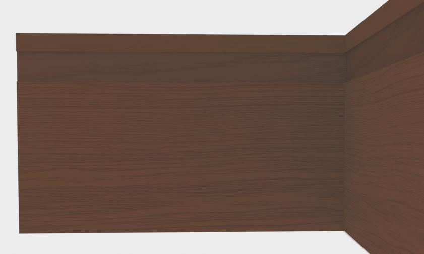 					    						    						  	Rodapé de PVC Relevo rústico mogno - barras 2,40mts x 10 cm de altura.
					  	
					  	